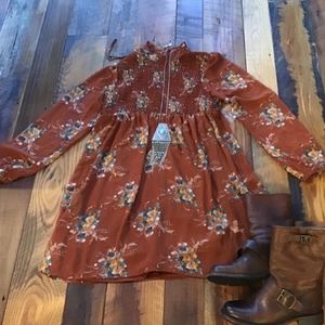 NWOT, As U Wish, Floral Dress, Smocked